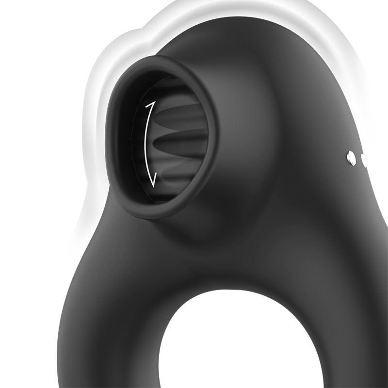BLACK&SILVER - SILICONE Sensory Device RING 3 MOTORS RECHARGEABLE BLACK