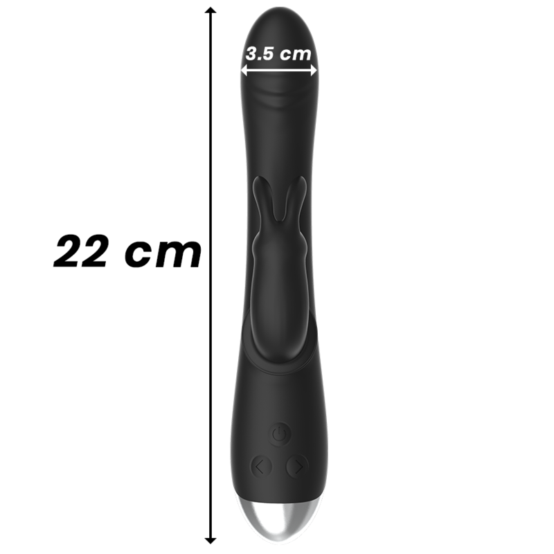 BLACK&SILVER - DJ. ADAM WIEDERAUFLADBARER SILIKON-HASENVIBRATOR SCHWARZ