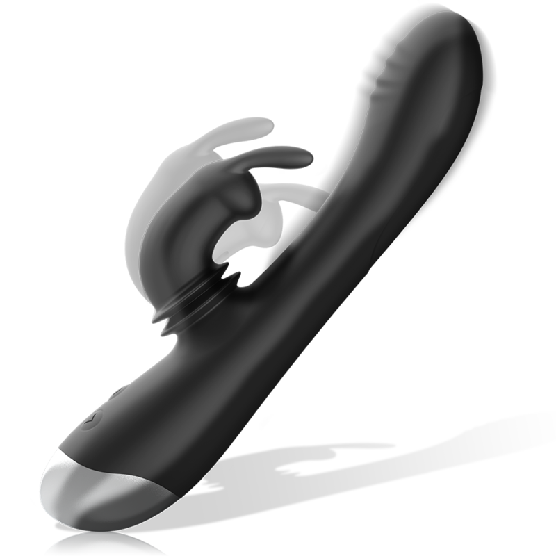 BLACK&SILVER - DJ. ADAM WIEDERAUFLADBARER SILIKON-HASENVIBRATOR SCHWARZ