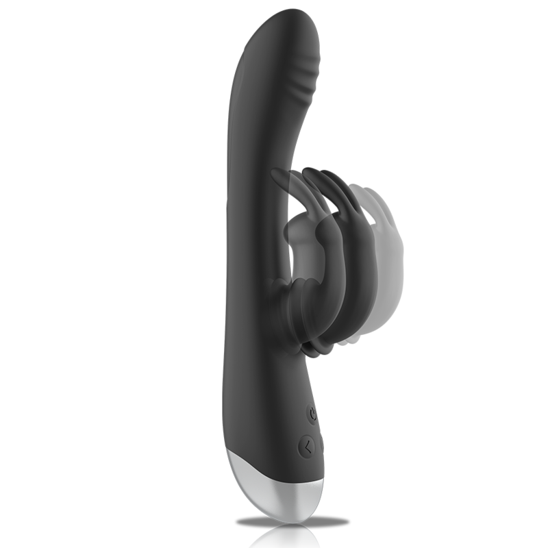 BLACK&SILVER - DJ. ADAM WIEDERAUFLADBARER SILIKON-HASENVIBRATOR SCHWARZ