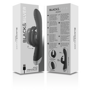 BLACK&SILVER - DJ. ADAM WIEDERAUFLADBARER SILIKON-HASENVIBRATOR SCHWARZ