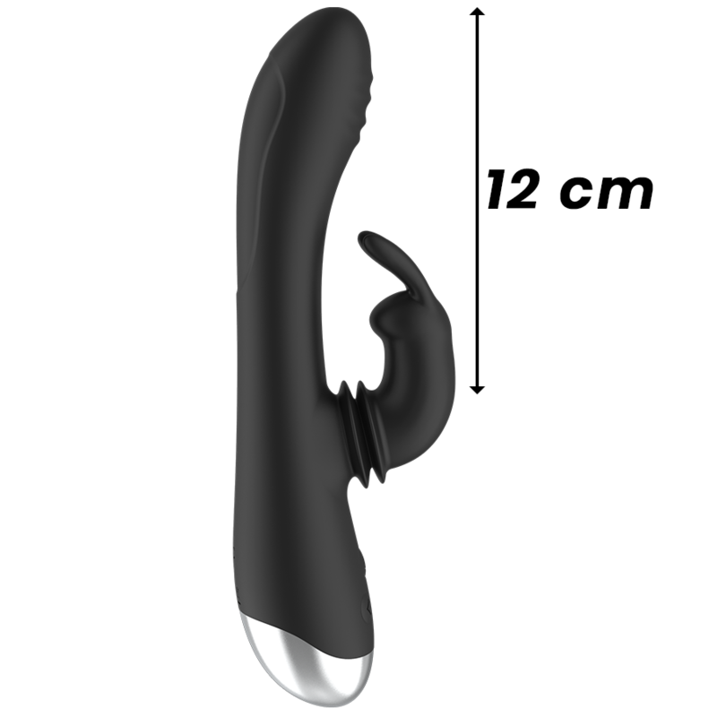 BLACK&SILVER - DJ. ADAM WIEDERAUFLADBARER SILIKON-HASENVIBRATOR SCHWARZ