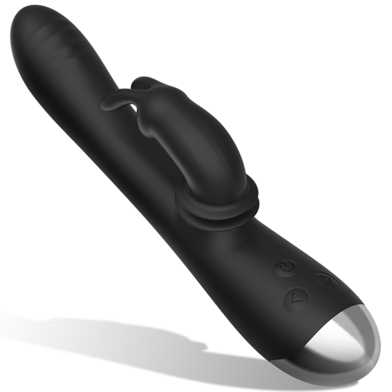 BLACK&SILVER - DJ. ADAM WIEDERAUFLADBARER SILIKON-HASENVIBRATOR SCHWARZ