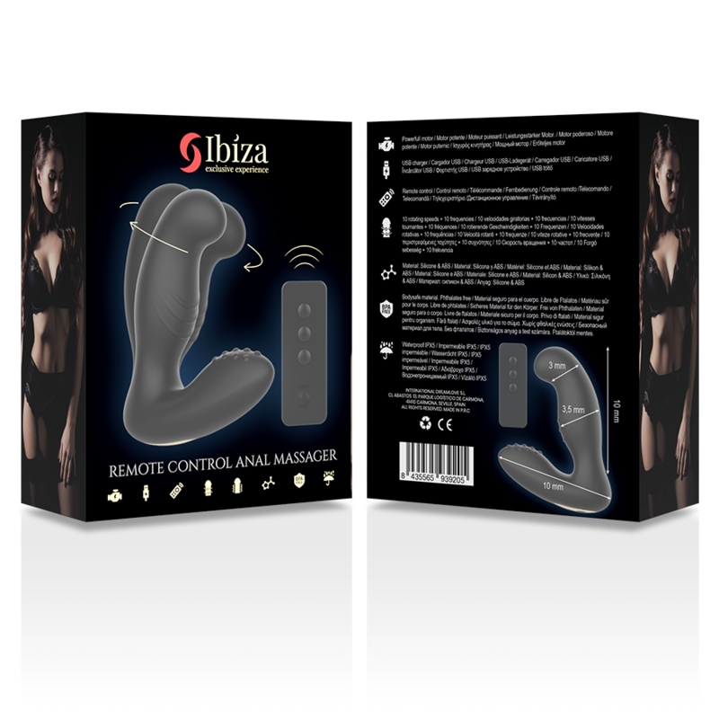IBIZA - ANALMASSAGEGERÄT FERNGESTEUERT 10 x 3,5 CM