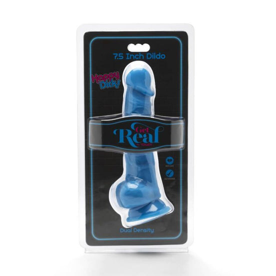 GET REAL - HAPPY DICKS 19 CM MIT HODEN BLAU