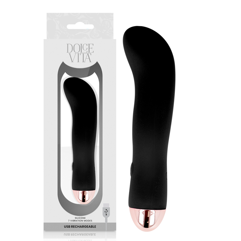 DOLCE VITA - RECHARGEABLE Sensory Device TWO BLACK 7 SPEED