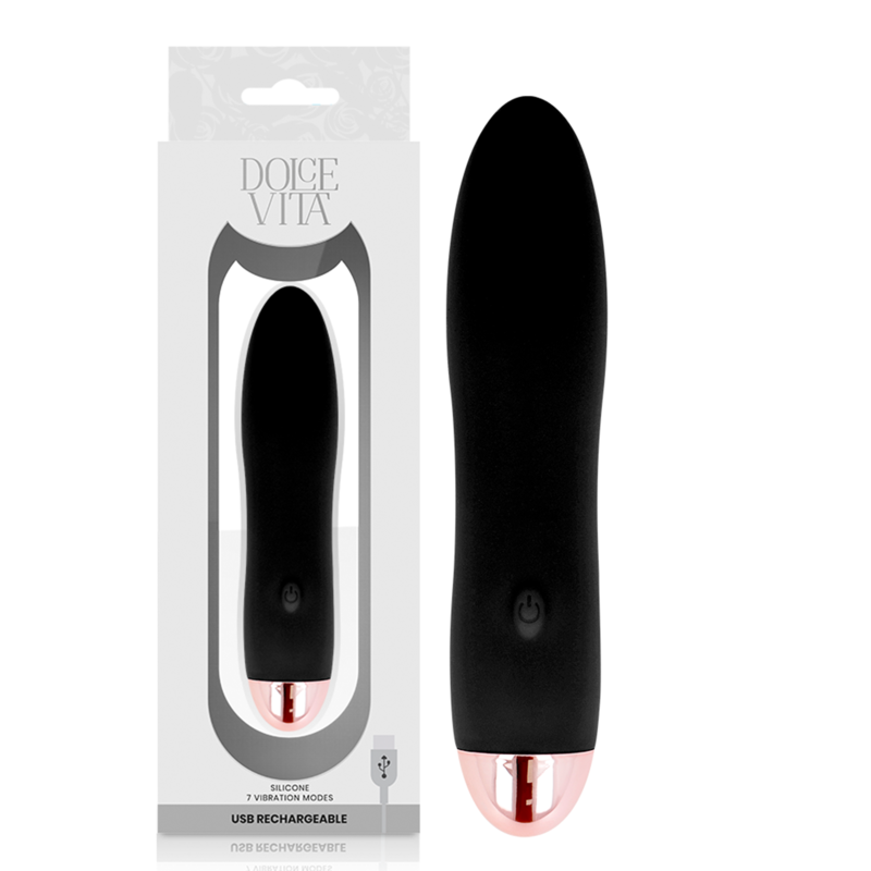 DOLCE VITA - RECHARGEABLE Sensory Device FOUR BLACK 7 SPEEDS