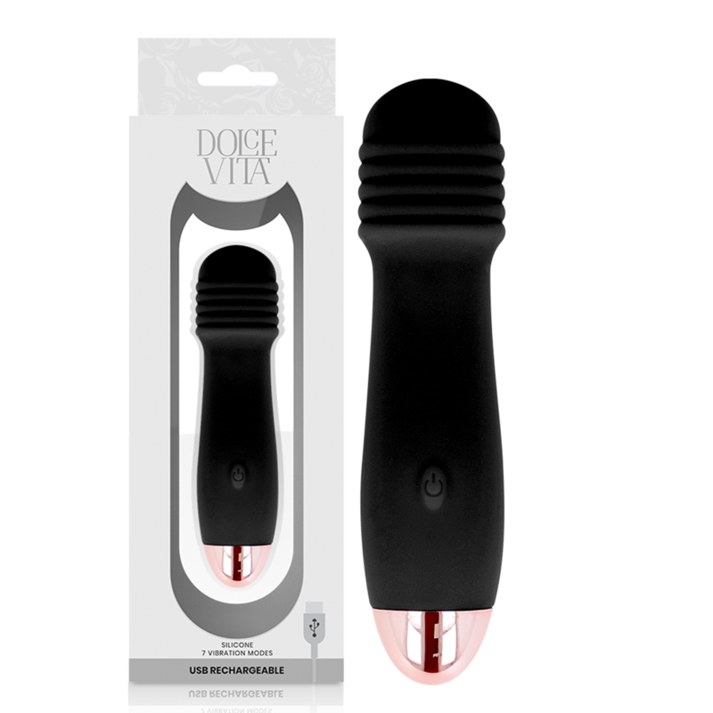 DOLCE VITA - RECHARGEABLE Sensory Device THREE BLACK 7 SPEED