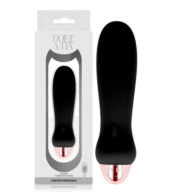 DOLCE VITA - RECHARGEABLE Sensory Device FIVE BLACK 7 SPEEDS