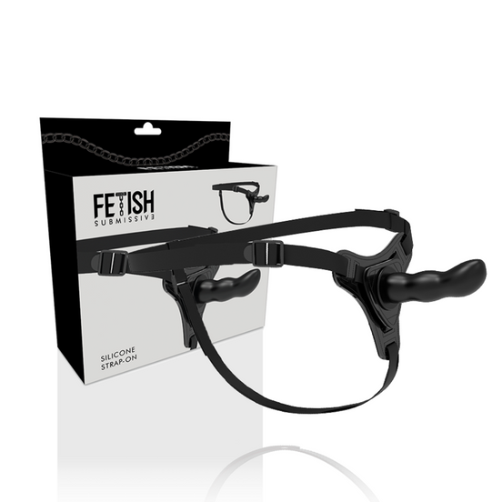 FETISCH SBM HARNESS - SCHWARZES SILIKON G-SPOT 16 CM