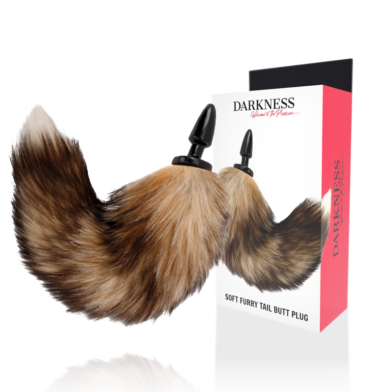 DARKNESS – NATÜRLICHER SCHWANZ MIT SILIKON-ANALLPLUG 10 CM