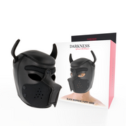 DARKNESS – HUNDEMASKE AUS NEOPREN MIT ABNEHMBAREM MAULKORB L