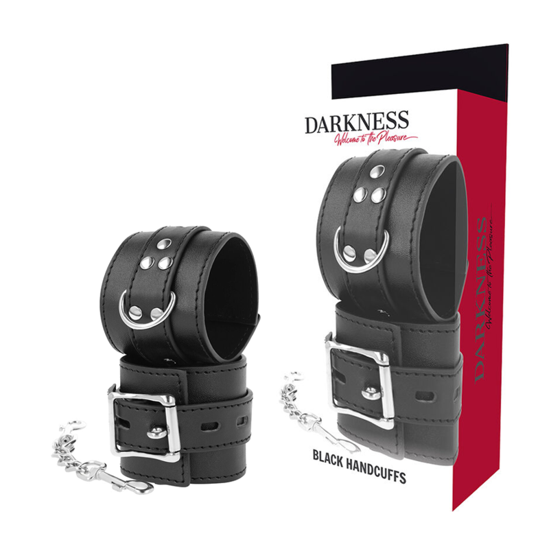 DARKNESS - SCHWARZE LEDERHANDSCHELLEN