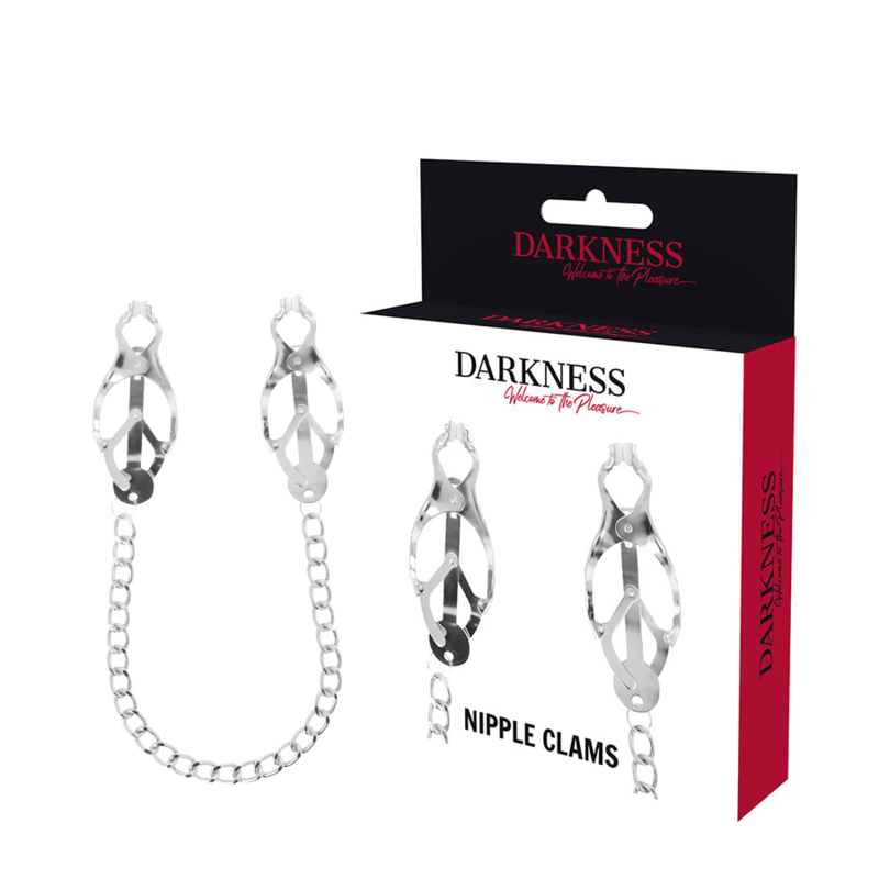 DARKNESS - METALLBRUSTKLEMMEN MIT KETTE
