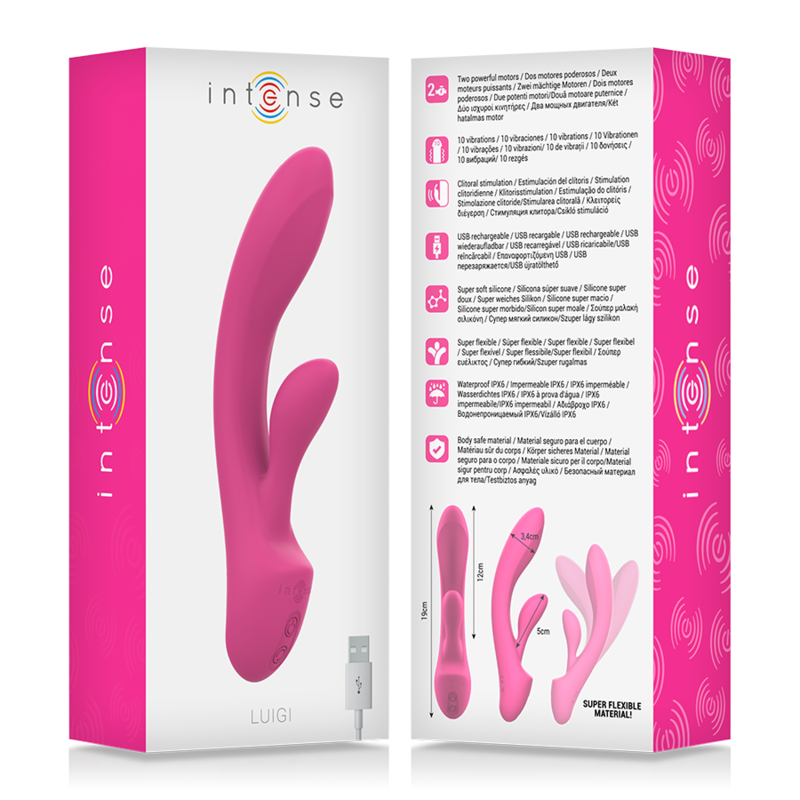 INTENSE - LUIGI RABBIT Sensory Device PINK LIQUID SILICONE