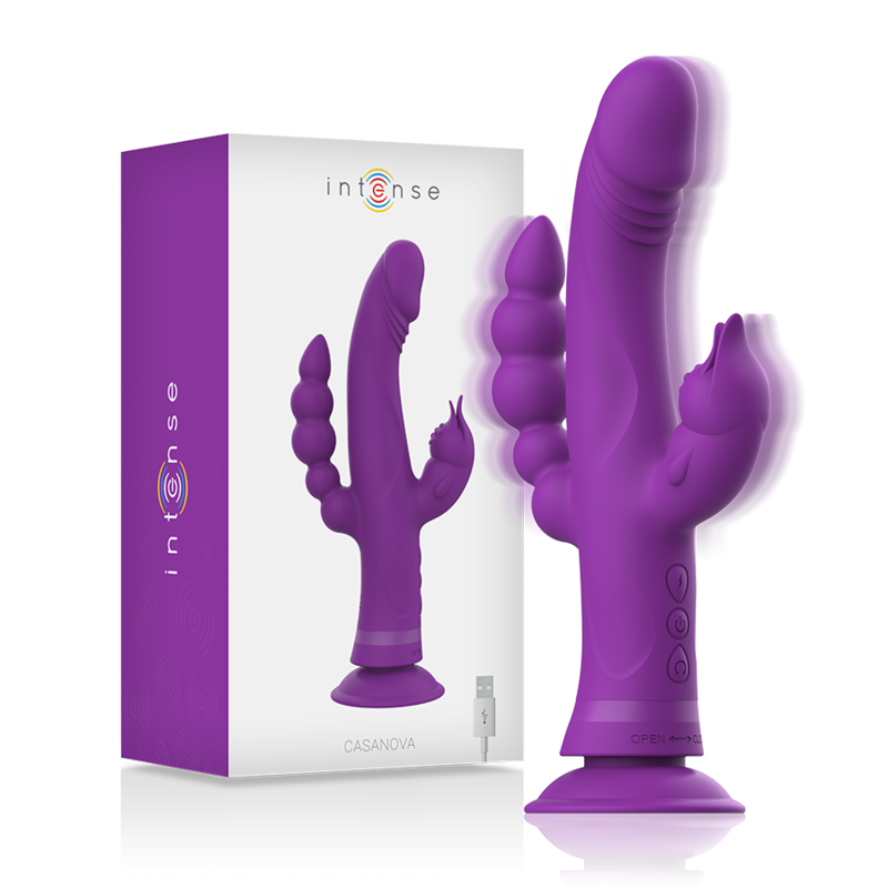 INTENSE - CASANOVA RABBIT SILICONE Sensory Device TRIPLE MOTOR PURPLE