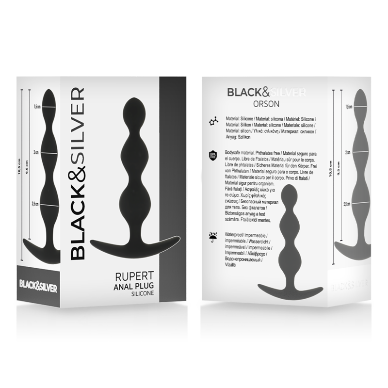 BLACK&SILVER - RUPERT ANALE PERLENKETTE 10 CM