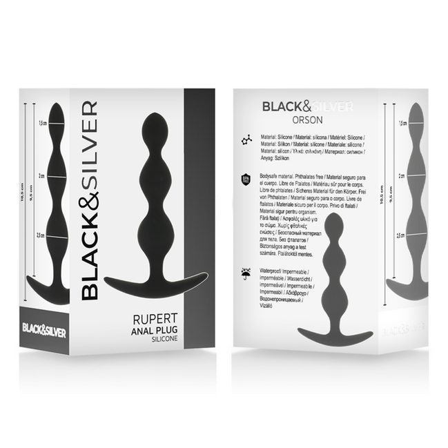 BLACK&SILVER - RUPERT ANALE PERLENKETTE 10 CM