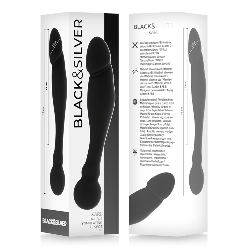 BLACK&SILVER - KARL G-PUNKT STIMULIERENDES Wellness-Gerät 18 CM