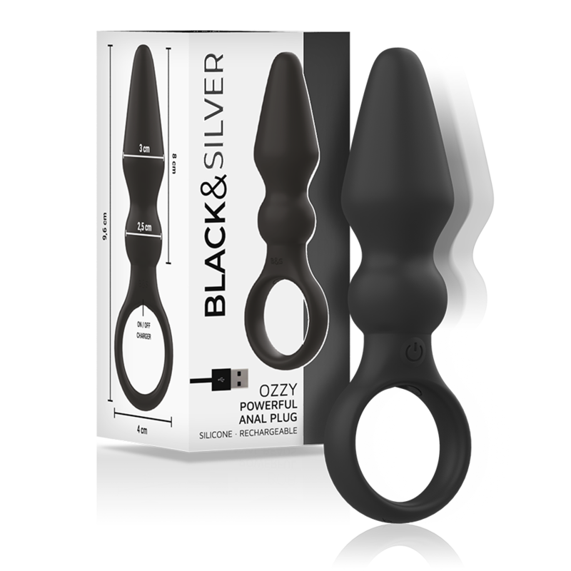 BLACK&SILVER - OZZY KRAFTVOLLER SILIKON ANALPLUG