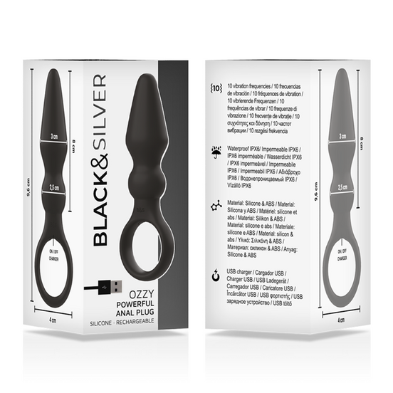 BLACK&SILVER - OZZY KRAFTVOLLER SILIKON ANALPLUG