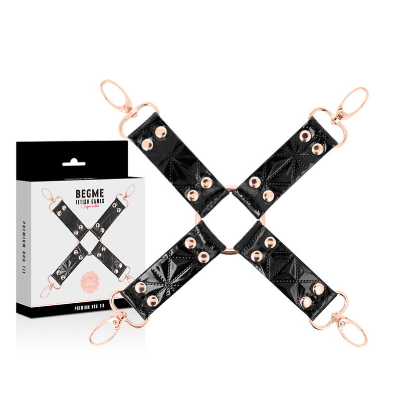 BEGME - BLACK EDITION VEGANES LEDER HOG TIE