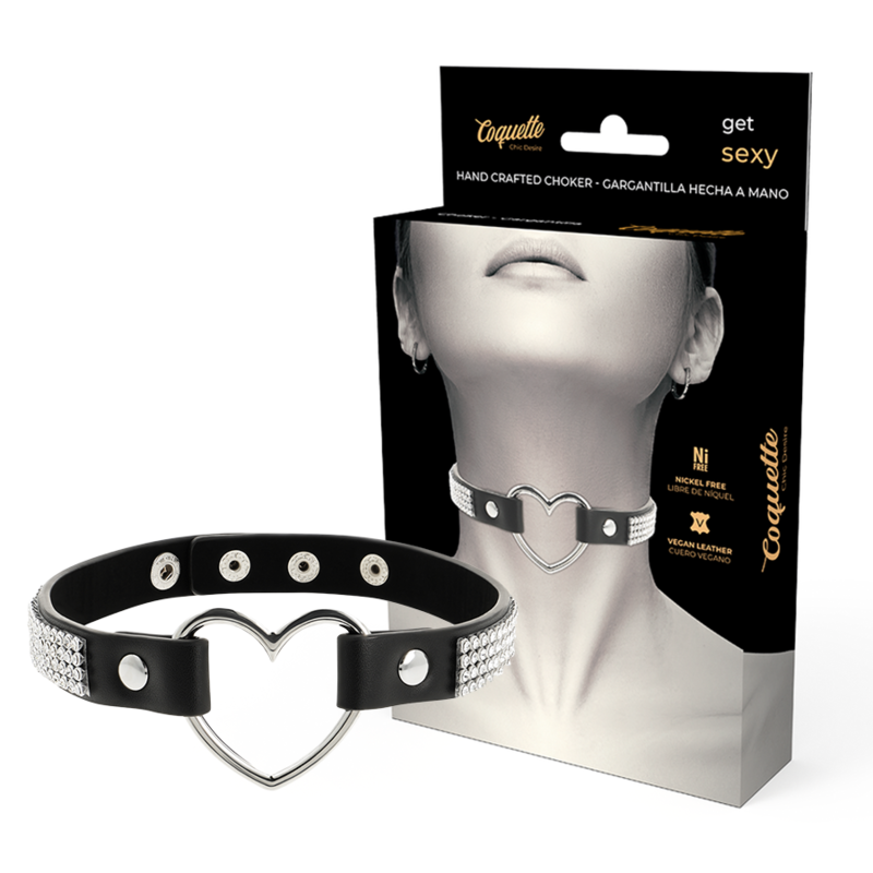 COQUETTE CHIC DESIRE - VEGANES LEDER-CHOKER MIT HERZ