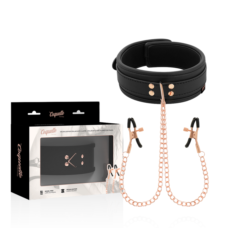 COQUETTE CHIC DESIRE – FANTASY-NIPPELKLEMMEN-HALSREIF MIT NEOPRENFUTTER