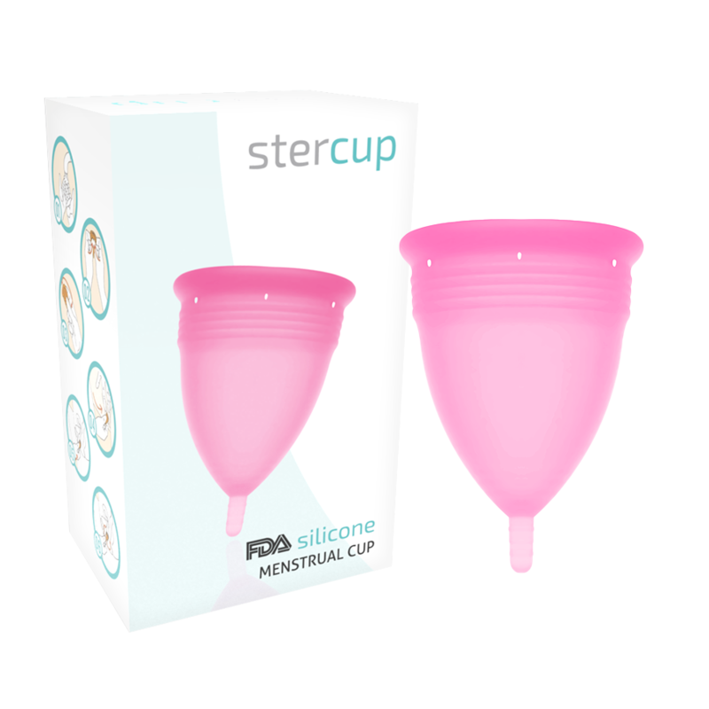 STERCUP - FDA SILIKON MENSTRUATIONSTASSE ROSA - GRÖSSE L