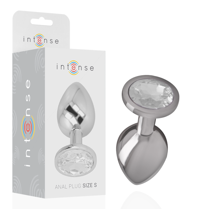 INTENSE - ANALE STIMULATION METALLPLUG AUS ALUMINIUM MIT SILBERNEM KRISTALL GRÖSSE S