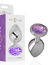 INTENSE - ANALE PLUG AUS ALUMINIUM MIT VIOLETTEM KRISTALL GRÖSSE S