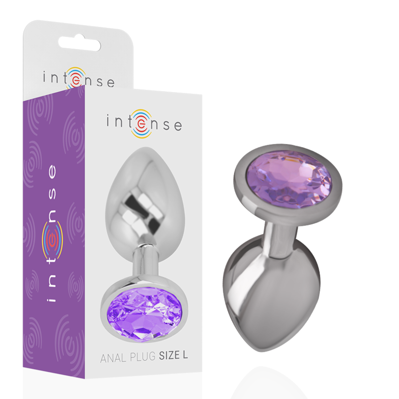 INTENSE - ANALE PLUG AUS ALUMINIUM MIT VIOLETTEM KRISTALL GRÖSSE S