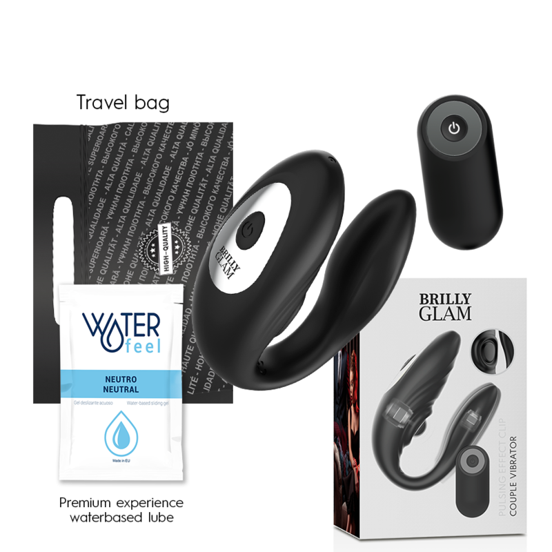 BRILLY GLAM - COUPLE REMOTE CONTROL VIBRATOR BLACK
