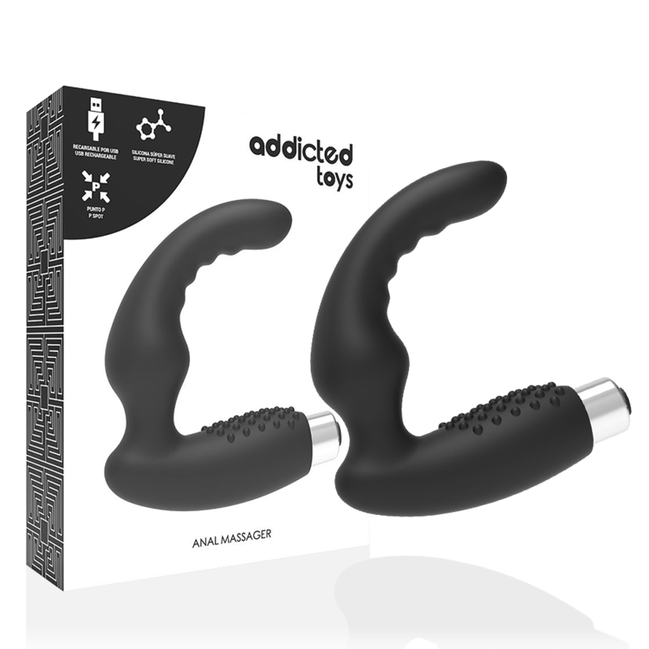 ADDICTED TOYS - PROSTATIC Sensory Device RECHARGEABLE MODEL 2 - BLACK