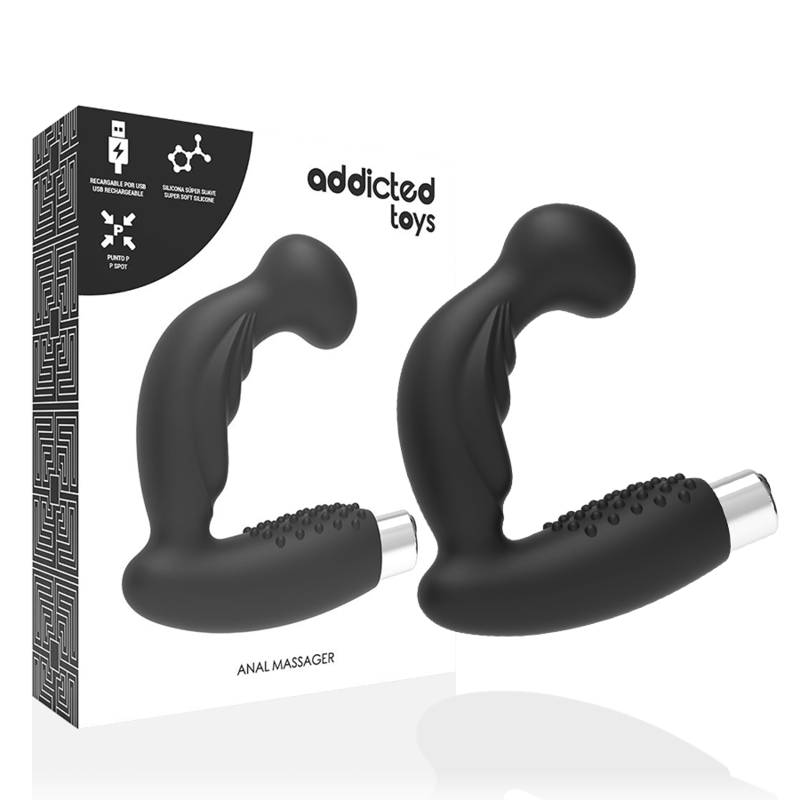 ADDICTED TOYS - PROSTATIC Sensory Device RECHARGEABLE MODEL 3 - BLACK