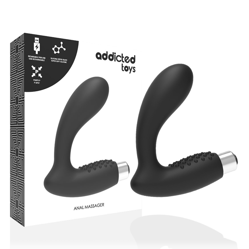 ADDICTED TOYS - PROSTATISCHES Sensorgerät WIEDERAUFLADBARES MODELL 5 - SCHWARZ