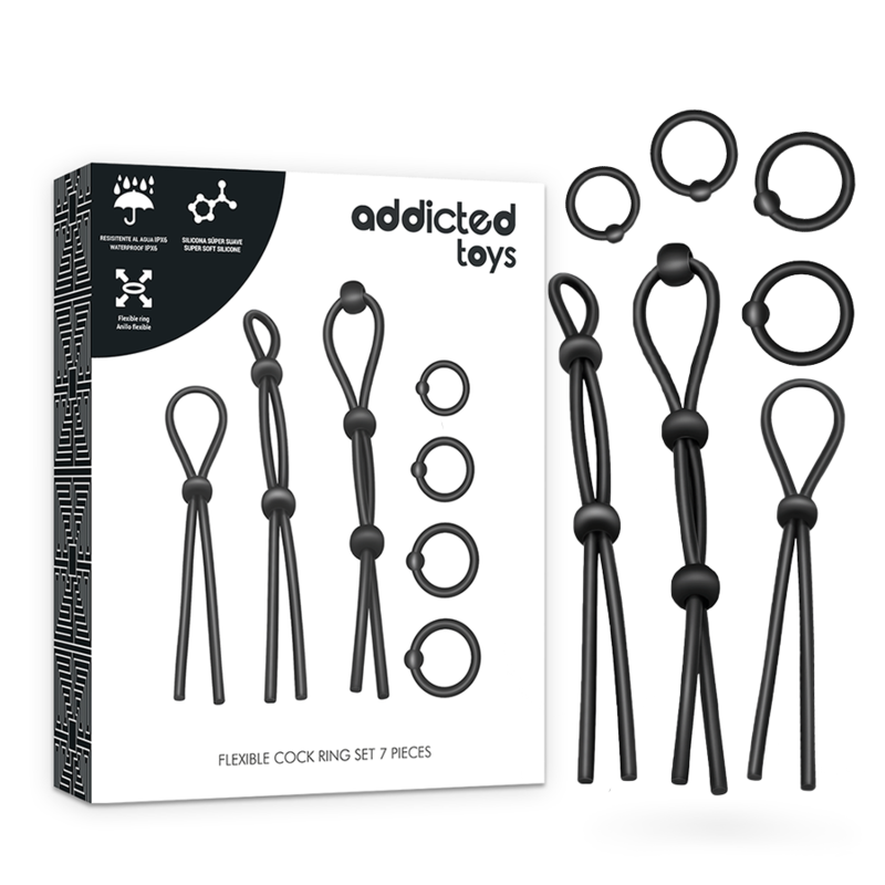 ADDICTED TOYS - FLEXIBLE SILICONE Intimate Wellness Ring SET 7 TEILE