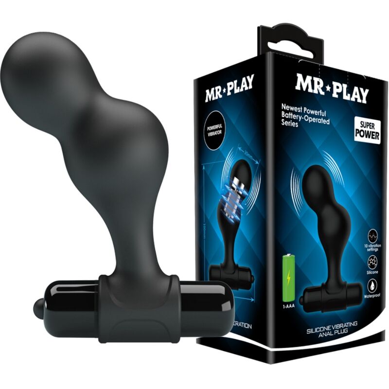 MR PLAY - BLACK SILICONE Sensory Device ANAL PLUG