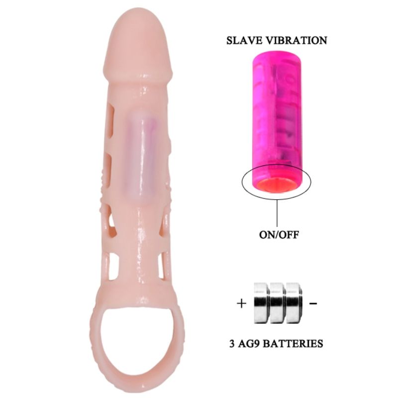 PRETTY LOVE - HARRISON PENISVERLÄNGERUNGSHÜLSE MIT VIBRATION UND RIEMEN 13,5 CM