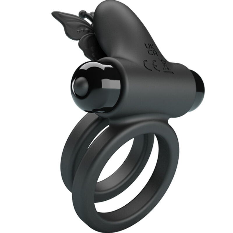 PRETTY LOVE - DOPPELTER VIBRATIONSCOCKRING MIT SCHWARZEM STIMULATOR