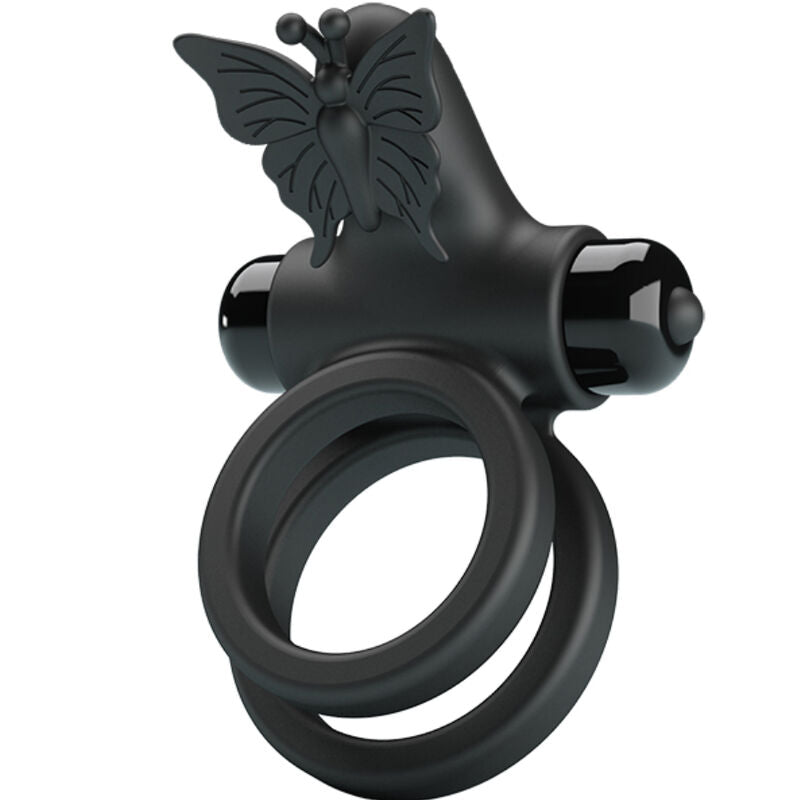 PRETTY LOVE - DOPPELTER VIBRATIONSCOCKRING MIT SCHWARZEM STIMULATOR