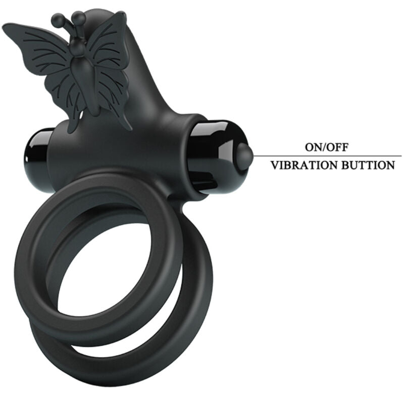 PRETTY LOVE - DOPPELTER VIBRATIONSCOCKRING MIT SCHWARZEM STIMULATOR