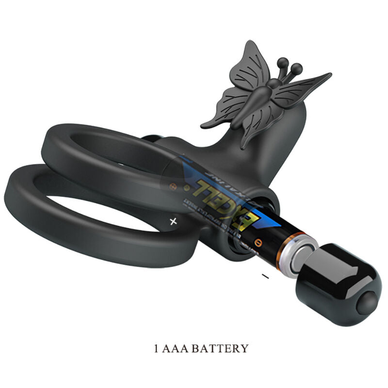 PRETTY LOVE - DOPPELTER VIBRATIONSCOCKRING MIT SCHWARZEM STIMULATOR