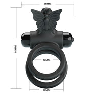 PRETTY LOVE - DOPPELTER VIBRATIONSCOCKRING MIT SCHWARZEM STIMULATOR