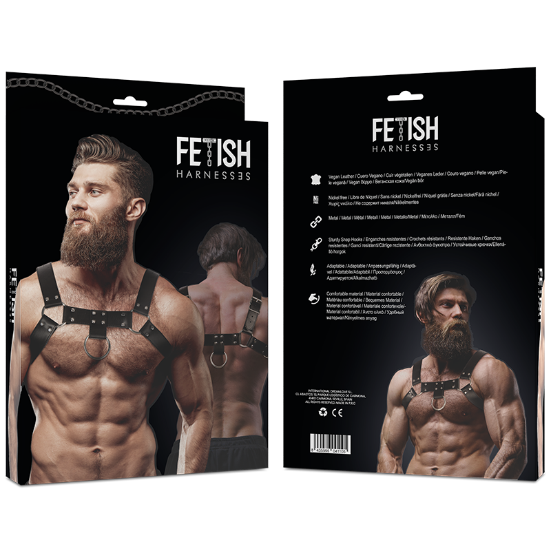 FETISCH DEVOTES VERHALTEN - BRUSTGURT AUS ÖKO-LEDER FÜR HERREN