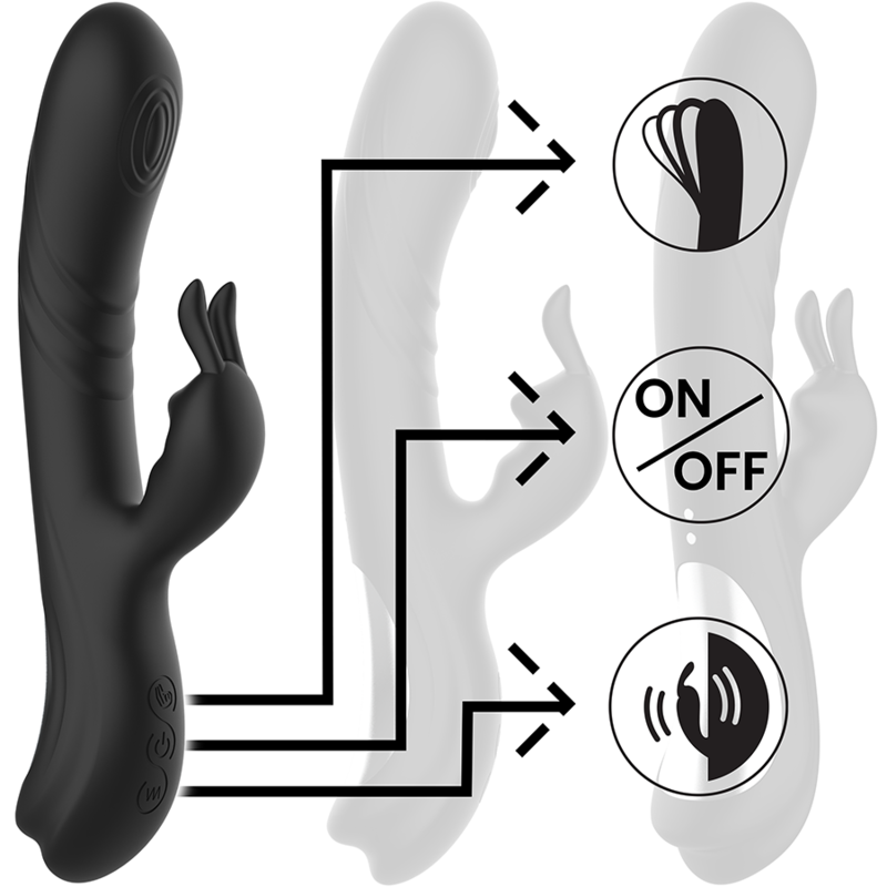 BLACK&SILVER - JAMIE WIEDERAUFLADBARER SILIKON-RABBIT-STIMULATOR SCHWARZ