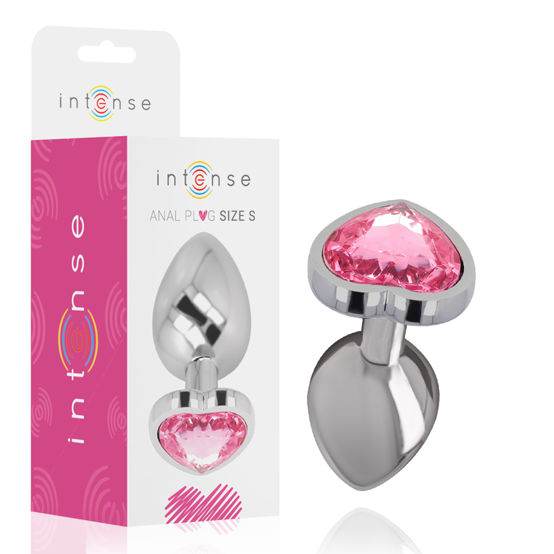 INTENSE - ALUMINIUM METALL ANUSPLUG ROSA HERZ GRÖSSE S