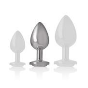 INTENSE - ALUMINIUMMETALL-ANALPLUG WEISSES HERZ GRÖSSE M