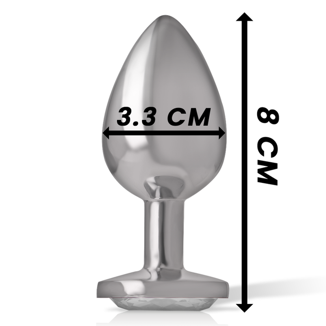 INTENSE - ALUMINIUMMETALL-ANALPLUG WEISSES HERZ GRÖSSE M