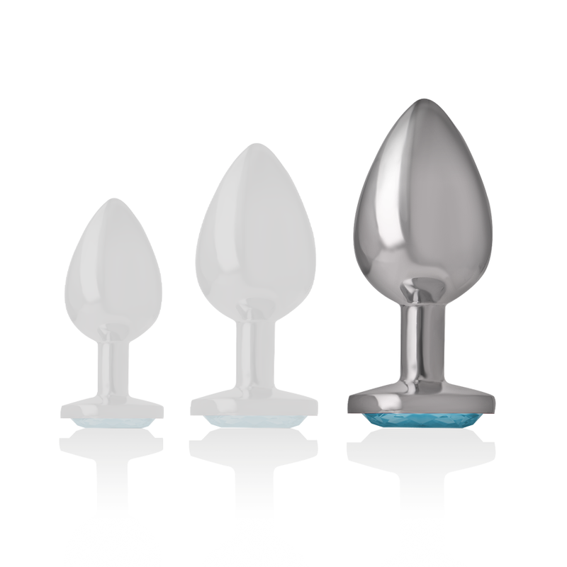 INTENSE - ALUMINIUM METALL ANUSPLUG BLAUES HERZ GRÖSSE L
